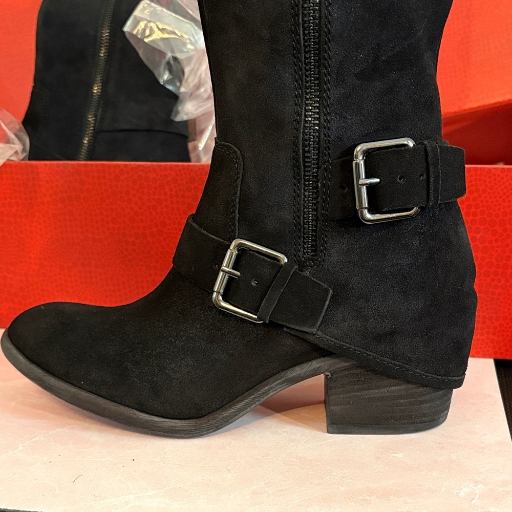 Nwt Nib Donald J. Pliner Black Suede Equestrian Tall Boots